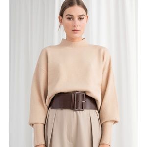 &othersyories Mock Neck Sweater in Beige